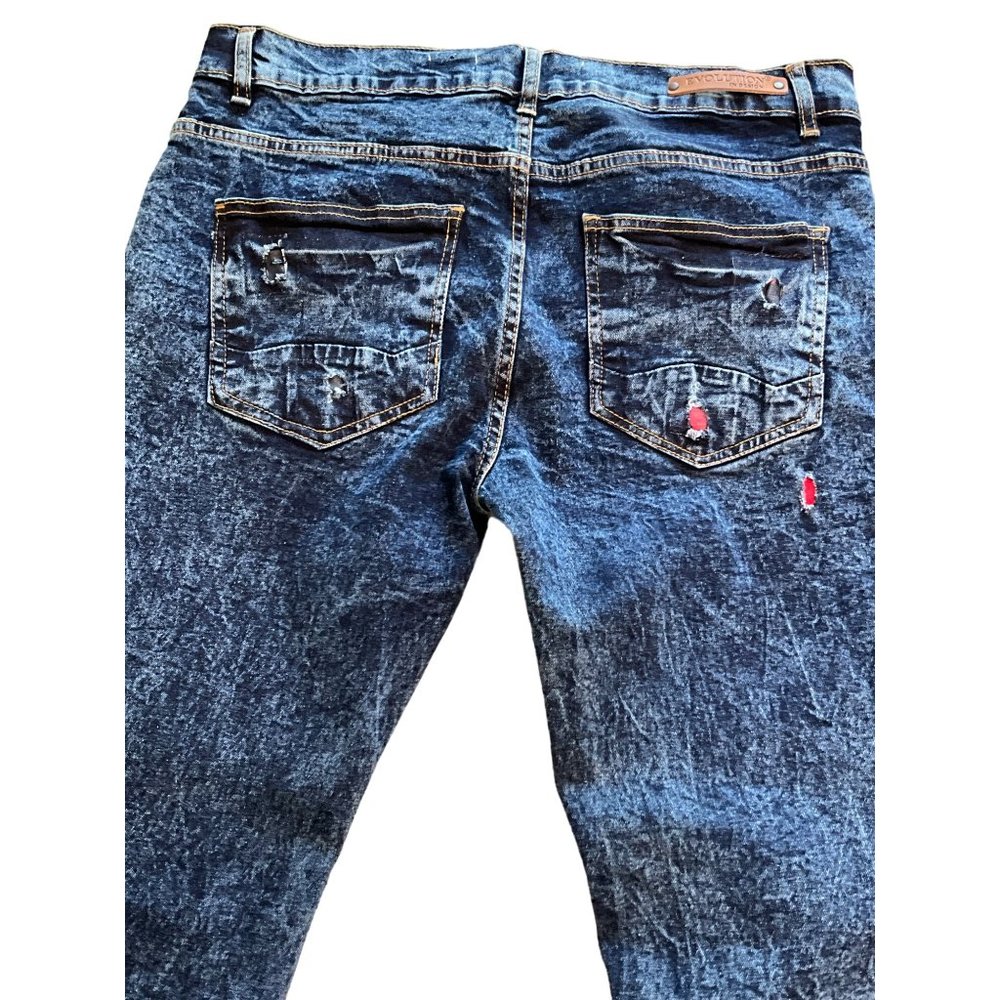 Evolution in Design skinny jeans distressed multicolor‎ insets 34x32 - Picture 8 of 8